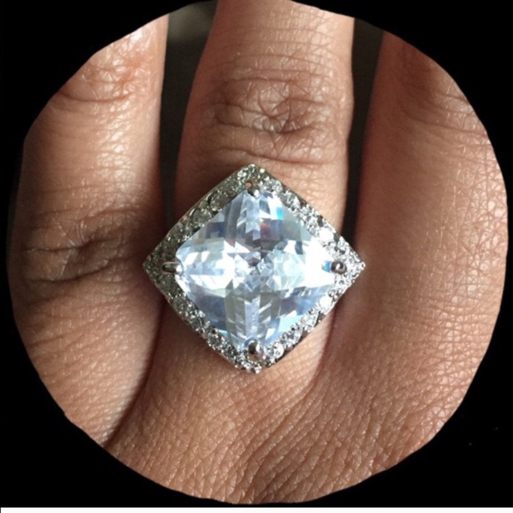 Large sparkling cocktail ring